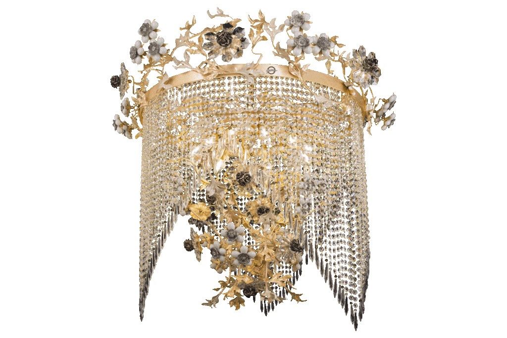 Mechini / Chandeliers / Bohemian Crystal & Biscuit Ceramic L322/12