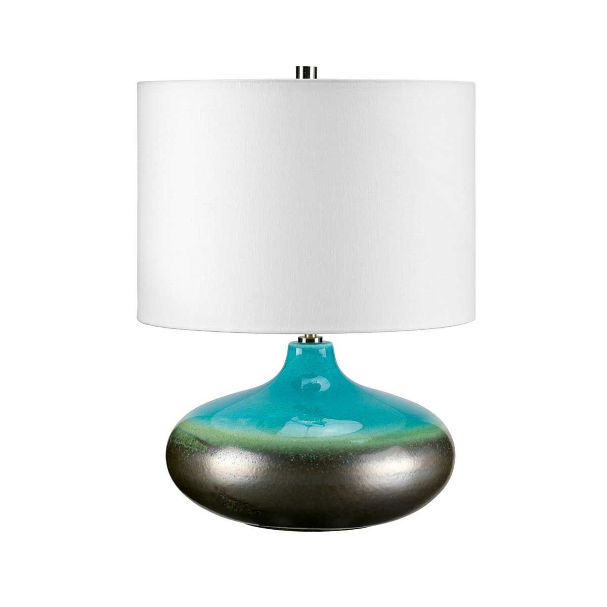 Elstead Lighting / Table Lamps / Laguna 1 Turquoise and Graphite Glaze
