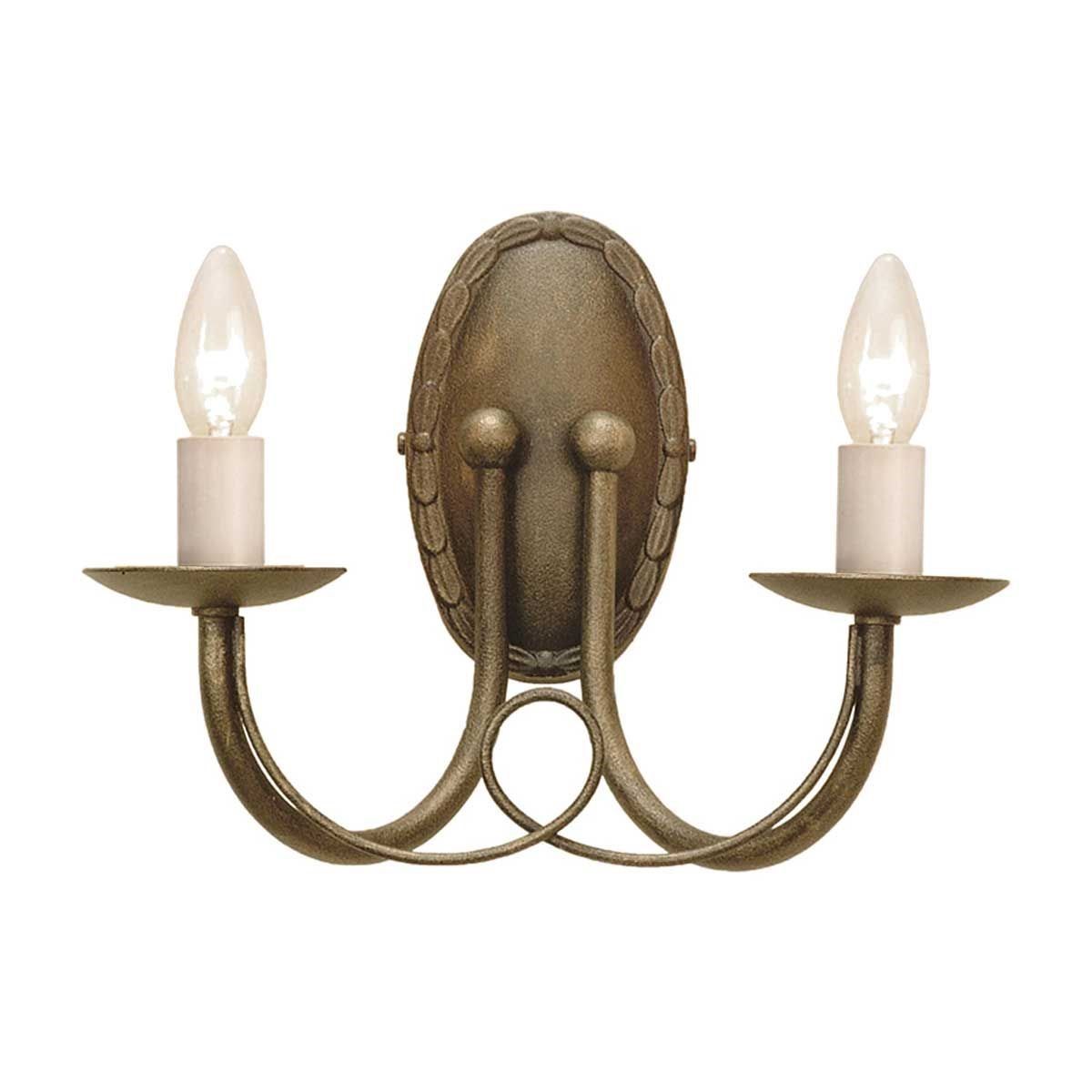 Elstead Lighting / Wall Lights / Minster 2 Black & Gold Patina