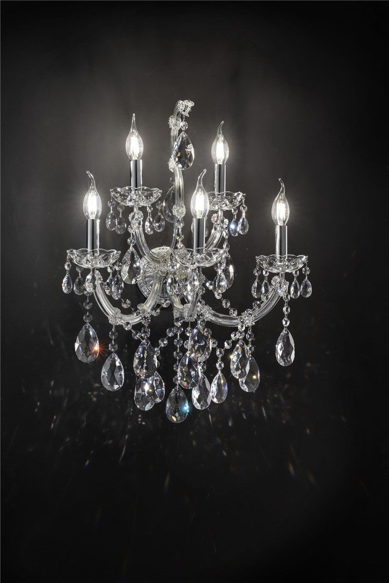 Italian Luxury Lighting / Wall Sconces / Maria Theresa Silver 5 Lights OPERA 005