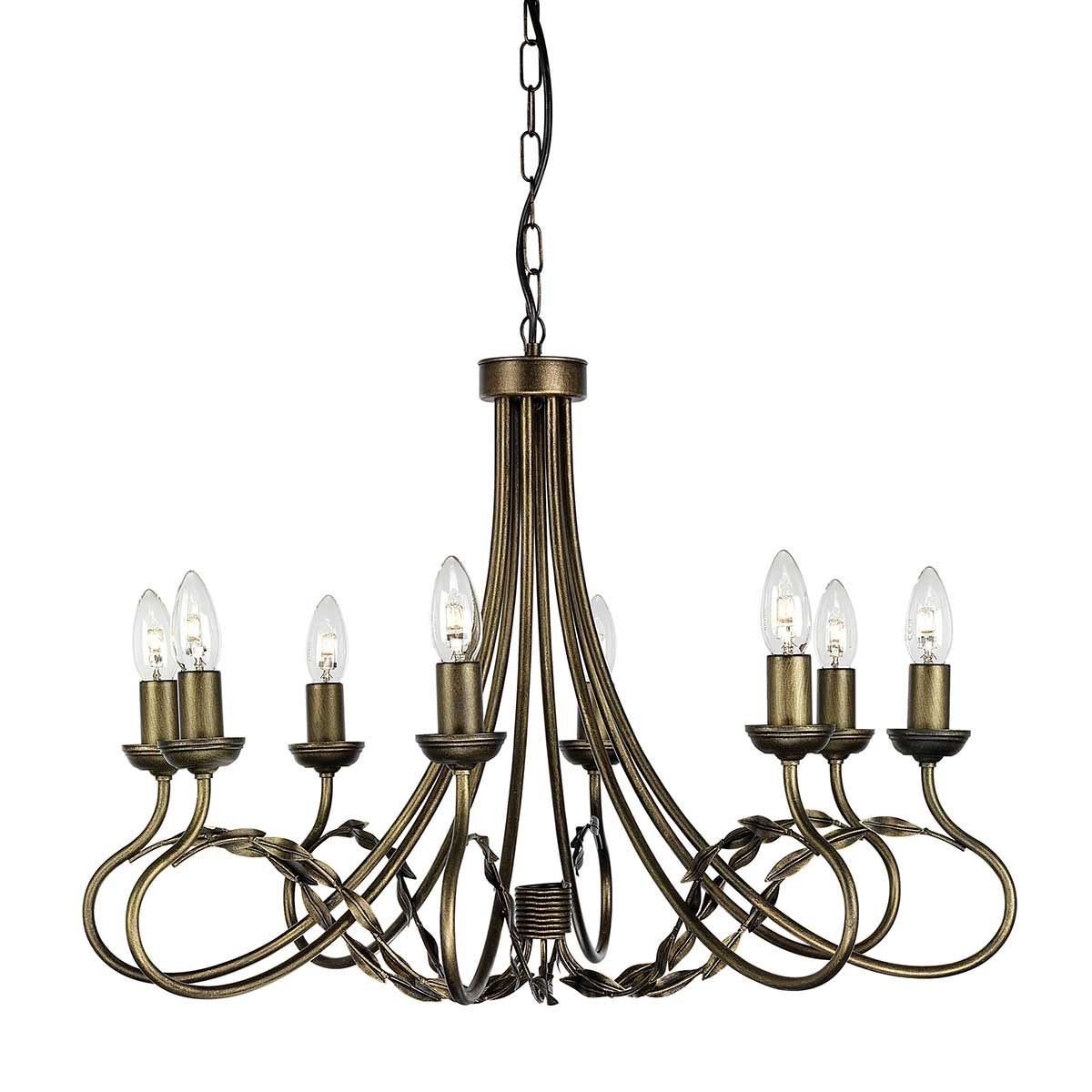 Elstead Lighting / Chandeliers / Olivia 8 Black & Gold Patina