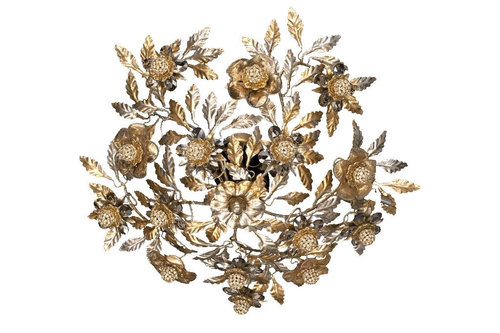 Mechini / Ceiling Lights / Wrought Iron with Bohemian Crystal and Murano Glass P355/5