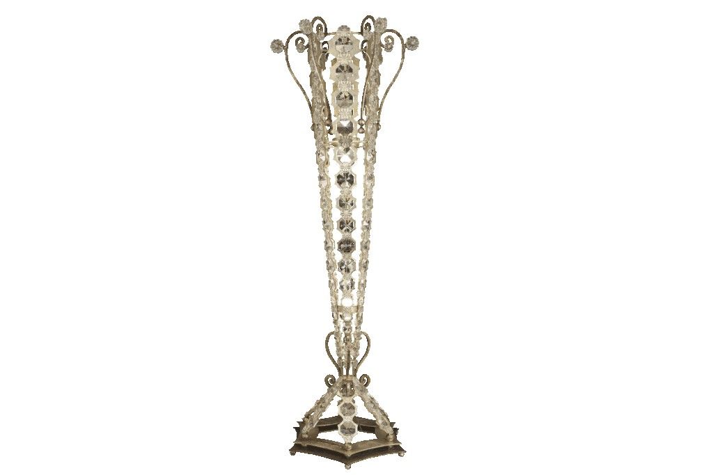 Mechini / Floor Lamps / Wrought Iron with Clear Bohemian Crystal PT796/4