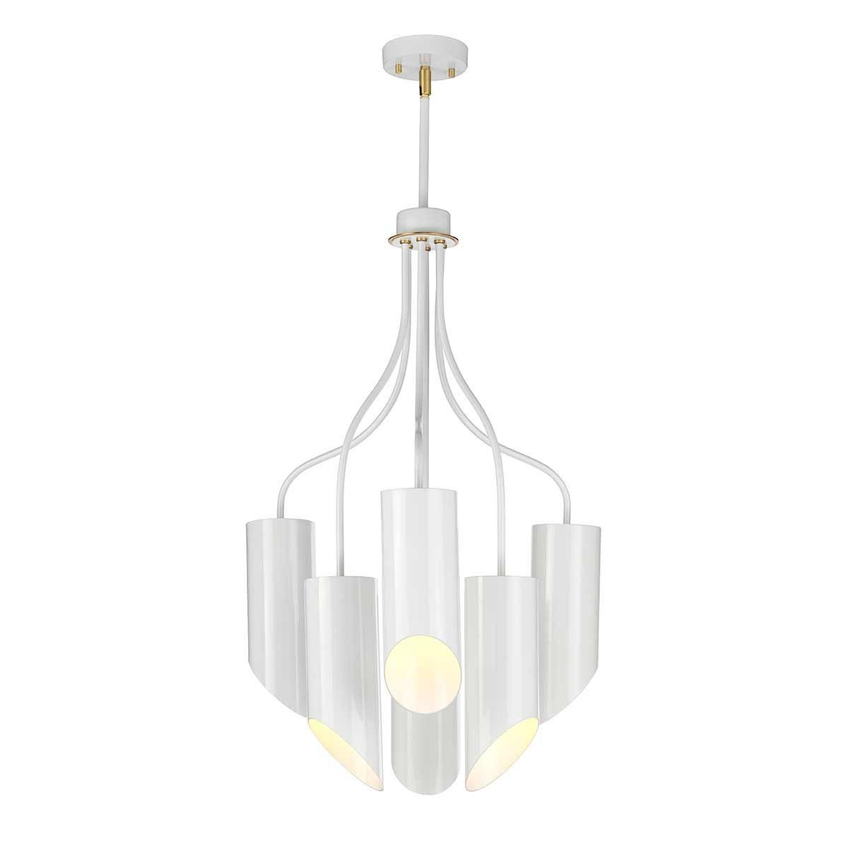Elstead Lighting / Chandeliers / Quinto 6 White Aged Brass