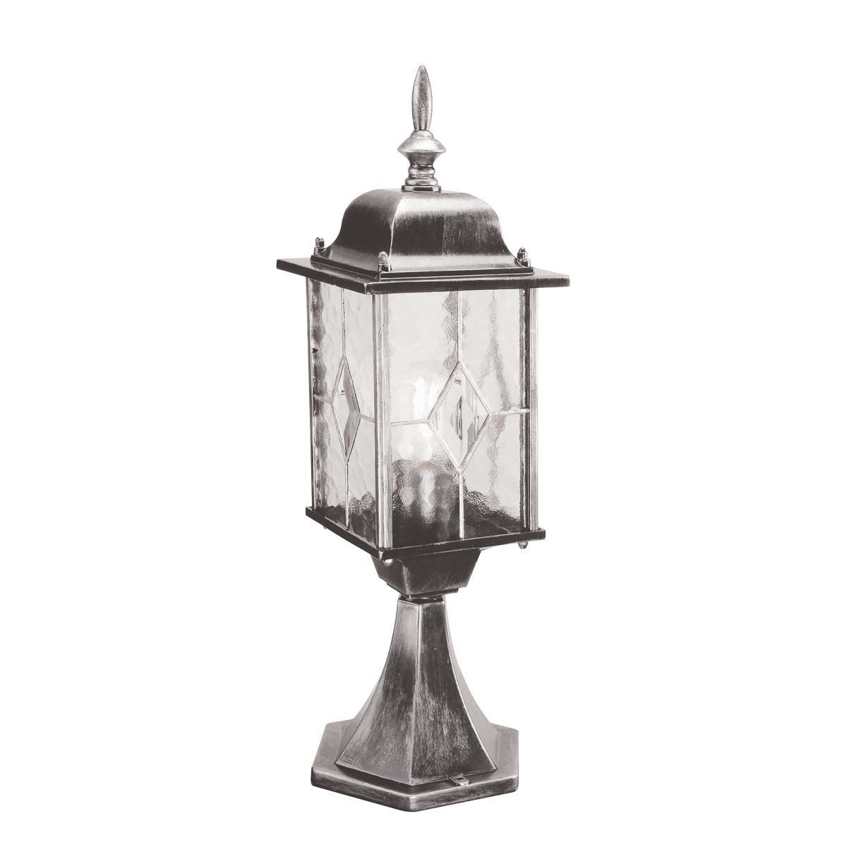 Elstead Lighting / Decorative Outdoor Lighting / Wexford 1 Light Pedestal Lantern - Black / Silver