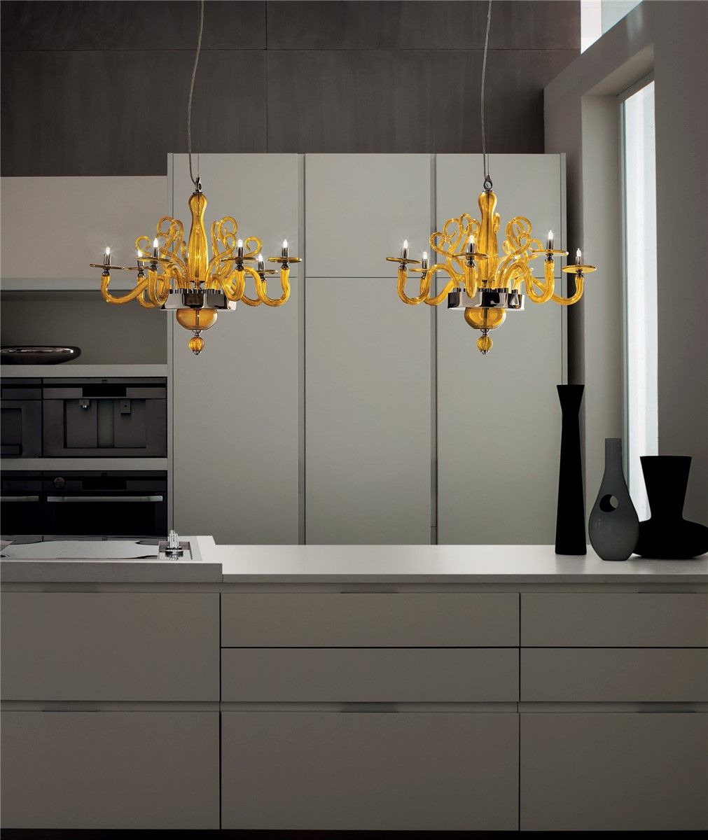 Euroluce Lampadari / Chandeliers / Yncanto L6 Small Ambra