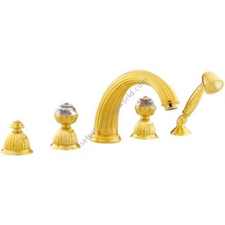 Bronces Mestre / Bath-Shower Fittings / Five holes bath set with Swarovski crystal 033216.000.00