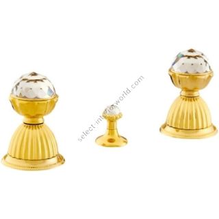 Bronces Mestre / Bidet Fittings / Three holes bidet set with Swarovski crystal 033222.000.00