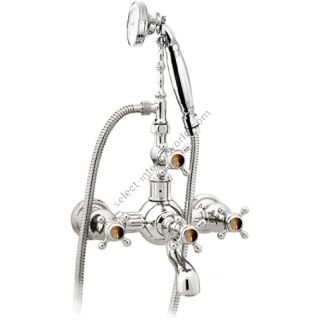 Bronces Mestre / Bath-Shower Fittings / Bath shower set with tiger eye stone 035016.TG0.50