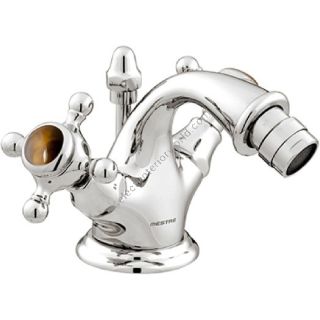 Bronces Mestre / Bidet Fittings / One hole bidet mixer with tiger eye stone 035020.TG0.50