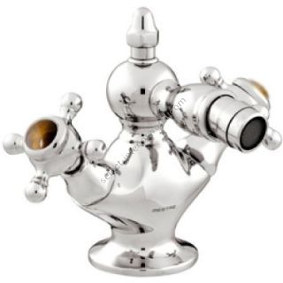 Bronces Mestre / Bidet Fittings / One hole bidet mixer with tiger eye stone 035021.TG0.50