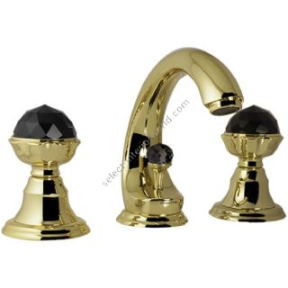 Bronces Mestre / Washbasin Fittings / Three holes basin set with Swarovski black crystal 036201.N00.00