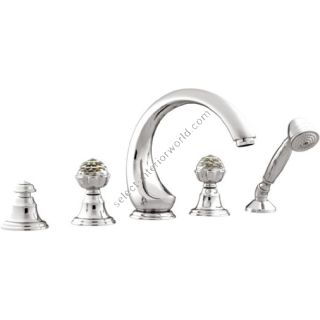 Bronces Mestre / Bath-Shower Fittings / Five holes bath set with Swarovski crystal 036216.000.50