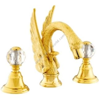 Bronces Mestre / Washbasin Fittings / Three holes basin set with Swarovski crystal 039142.000.00
