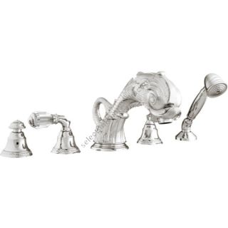Bronces Mestre / Bath-Shower Fittings / Five holes bath set with Swarovski crystal 039616.A00.50
