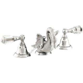Bronces Mestre / Washbasin Fittings / Three holes basin set with Swarovski crystal 039641.D00.50