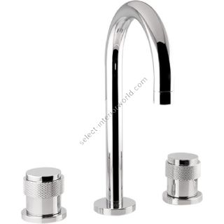 Bronces Mestre / Washbasin Fittings / Three holes basin set with decorated brass ring 071401.P00.50