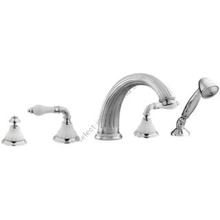 Bronces Mestre / Bath-Shower Fittings / Five holes bath set with porcelain twisted 233516.SL00.50