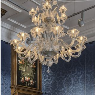 Glass & Glass Murano / Chandeliers / Traditional Venetian C-2638 12+6