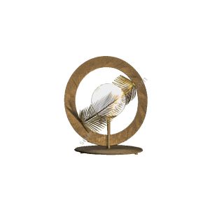 Mechini / Table Lamps / Wrought Iron with White Glass Lampshade F-Round-1
