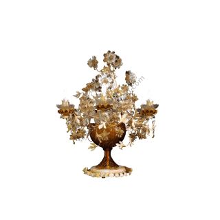 Mechini / Table Lamps / Biscuit Ceramic and Amber Crystal Vase F299/6