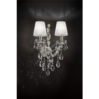 Italian Luxury Lighting / Wall Sconces / Maria Theresa with Lampshade 2 Lights OPERA 002O