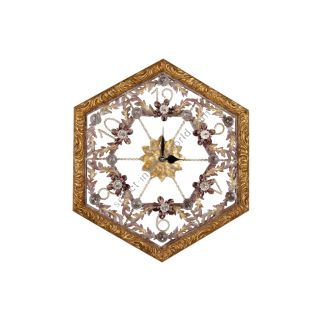 Mechini / Wall Clocks / Clear and Colored Bohemian Crystal Orologio Esagonale
