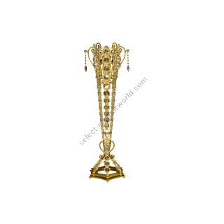 Mechini / Floor Lamps / Wrought Iron with Clear Bohemian Crystal PT796/4 Gold