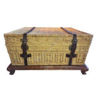 Ralph Lauren / Coffee Tables / Rattan Trunk (Chest) - on stand with Leather Straps / Marseilles