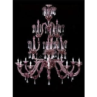 Italian Luxury Lighting / Chandeliers / Venetian Glass Violet 12-Light V7602 012 Amethyst