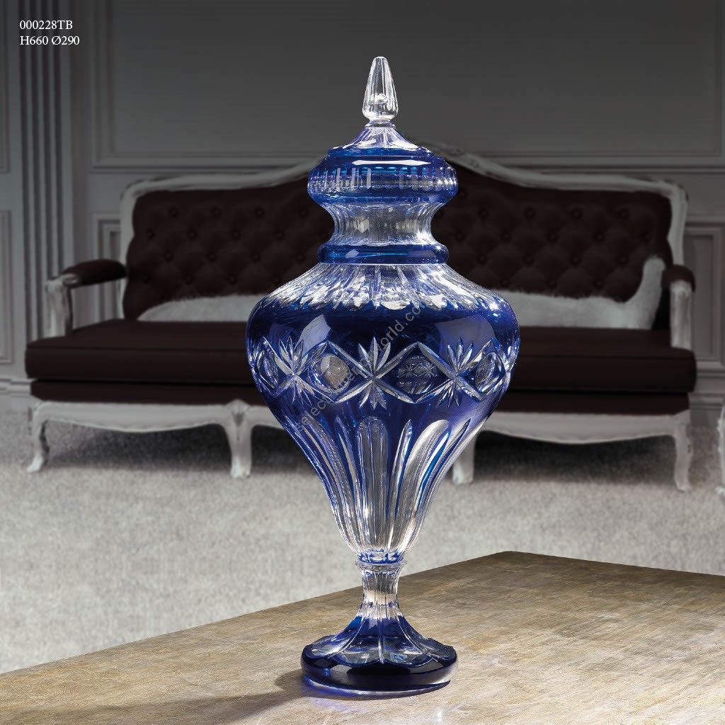 Italian Luxury Lighting / Vases / Crystal Blue Color 66 cm 000228TB