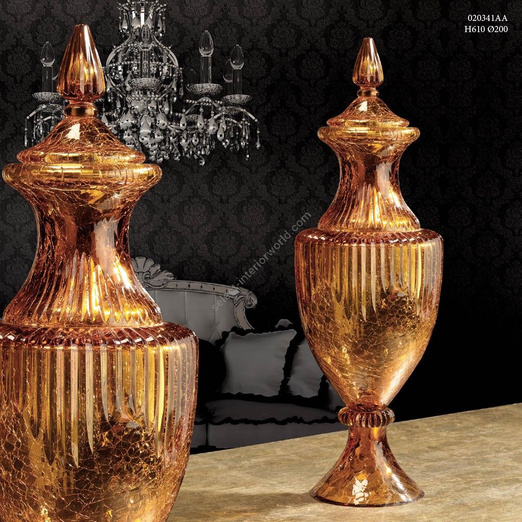 Italian Luxury Lighting / Vases / Amber Crystal 61 cm 020341AA