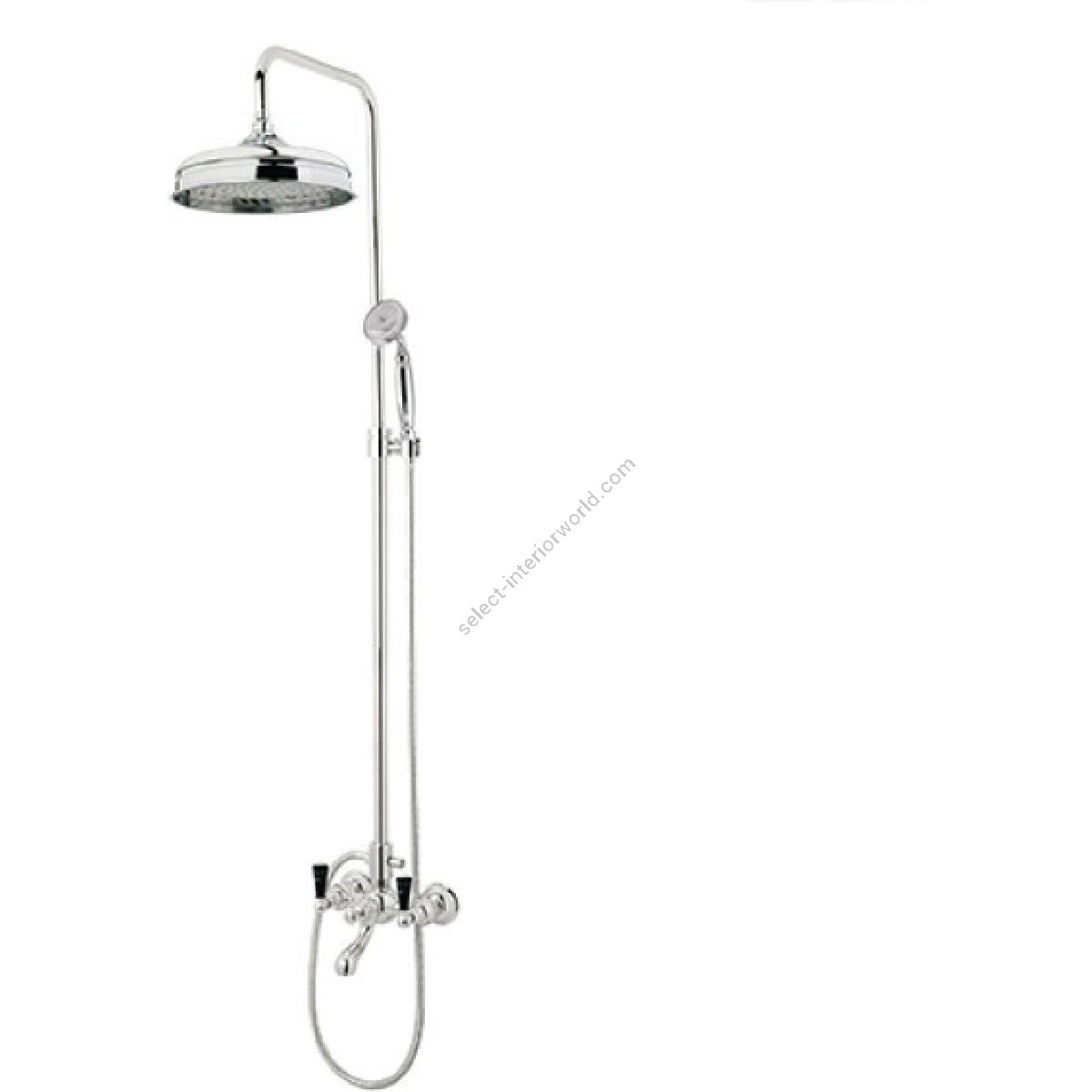 Bronces Mestre / Shower Sets / Bath shower set with column and black porcelain handles 035018.MCN.50
