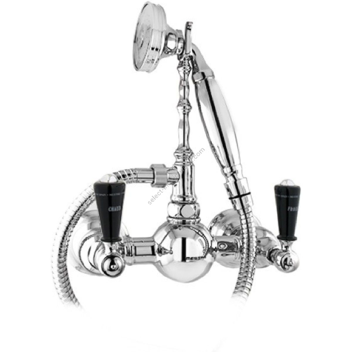 Bronces Mestre / Bath-Shower Fittings / Shower mixer with black porcelain 035019.MN0.50