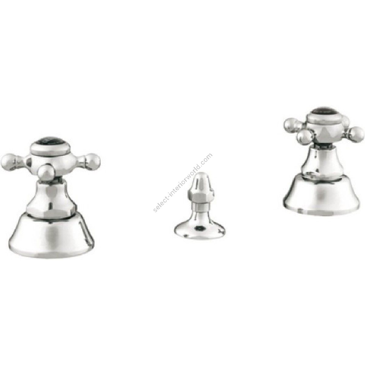 Bronces Mestre / Bidet Fittings / Three holes bidet set with black porcelain 035022.BN0.50