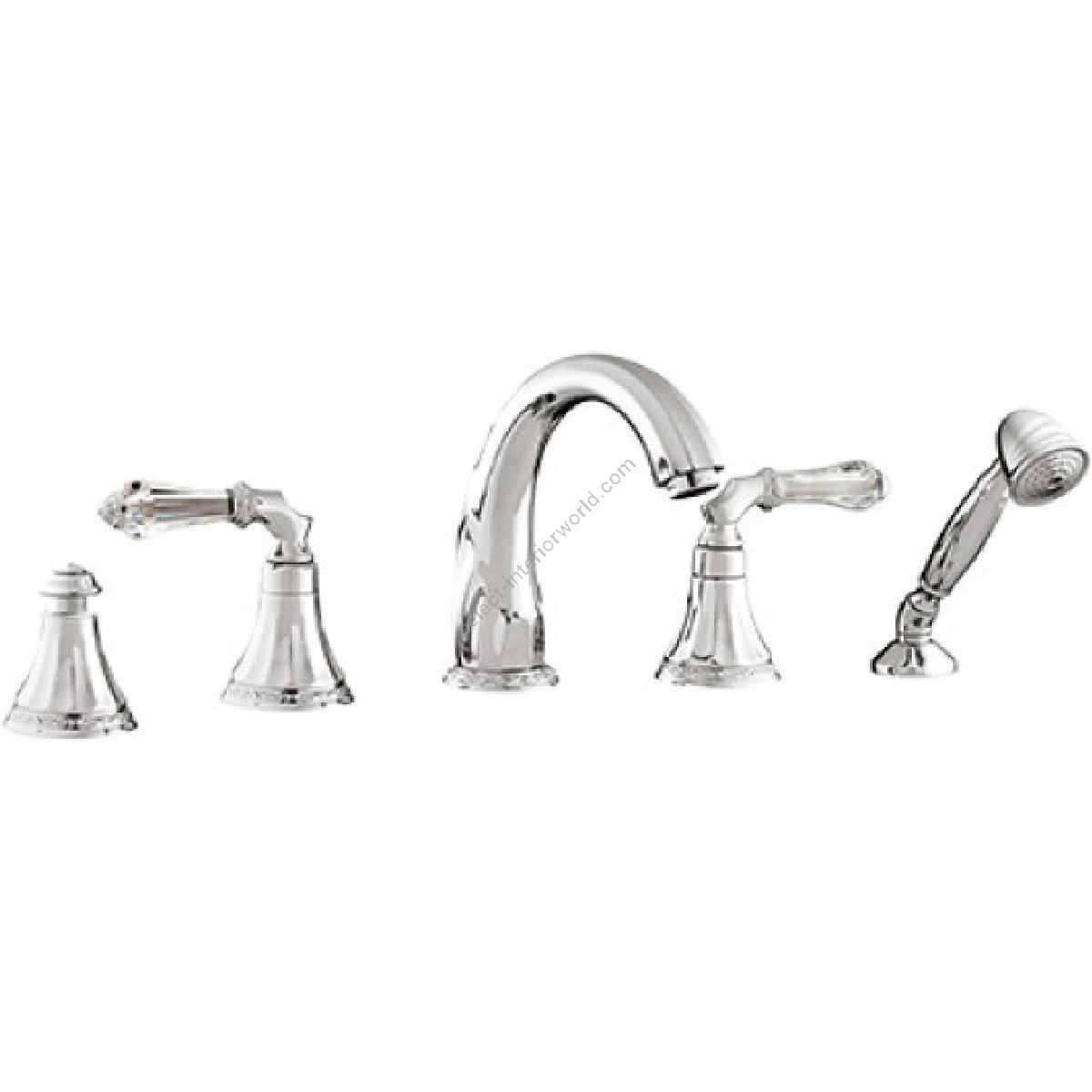 Bronces Mestre / Bath-Shower Fittings / Five holes bath set with Swarovski crystal 058616.F00.50