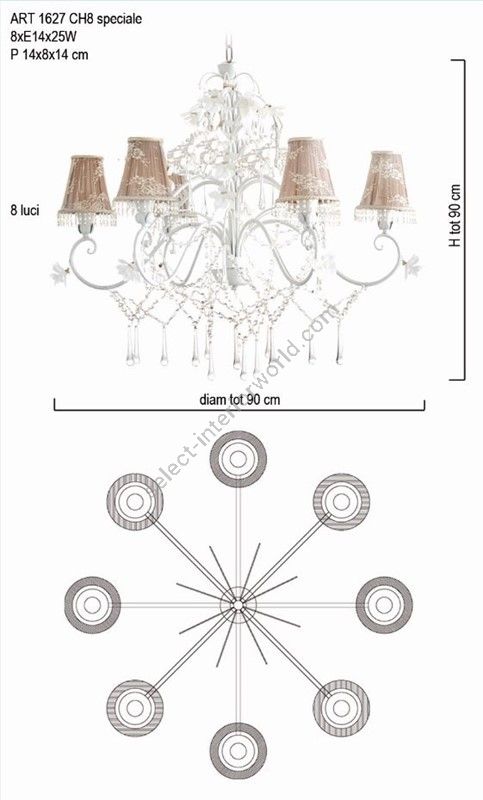 Il Paralume Marina / Chandelier / 1627/CH8