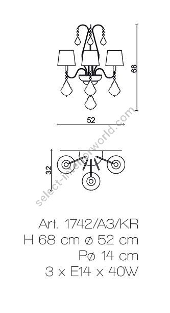 Il Paralume Marina / Wall Lamp / 1742/A3/KR