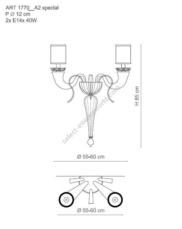 Il Paralume Marina / Wall Sconces / IL-1770/A2 Torcia