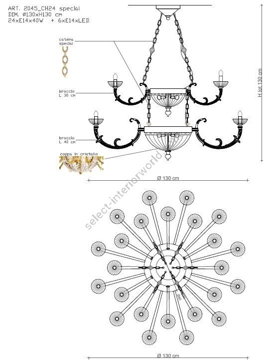Il Paralume Marina / Chandelier / 2045/CH24