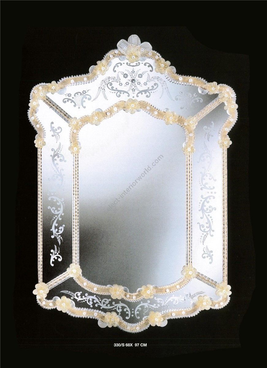 Italian Luxury Lighting / Wall Mirrors / Venetian Murano Glass Decorations in Flowery Style 330S