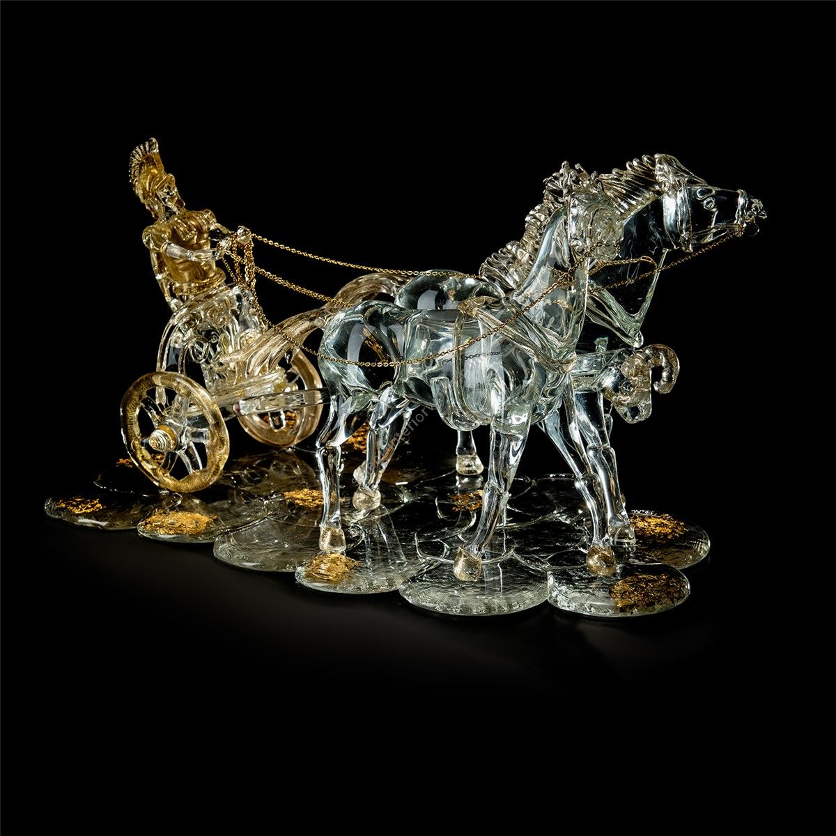 Italian Luxury Lighting / Figurative Sculptures / Roman Chariot in Murano Glass 6017 1 COR