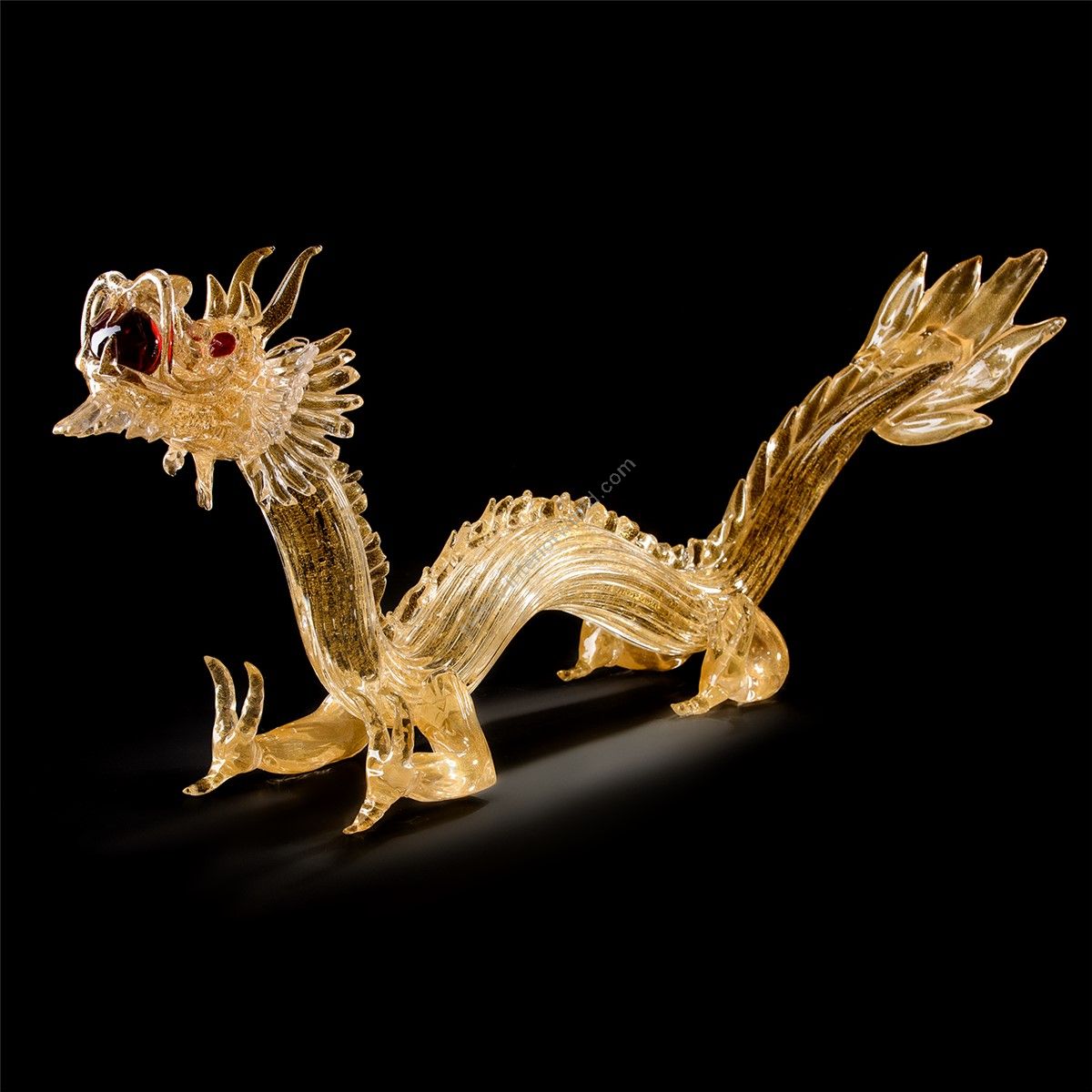 Italian Luxury Lighting / Animal Sculptures / Gold Dragon in Murano Glass 6056 1 TOR