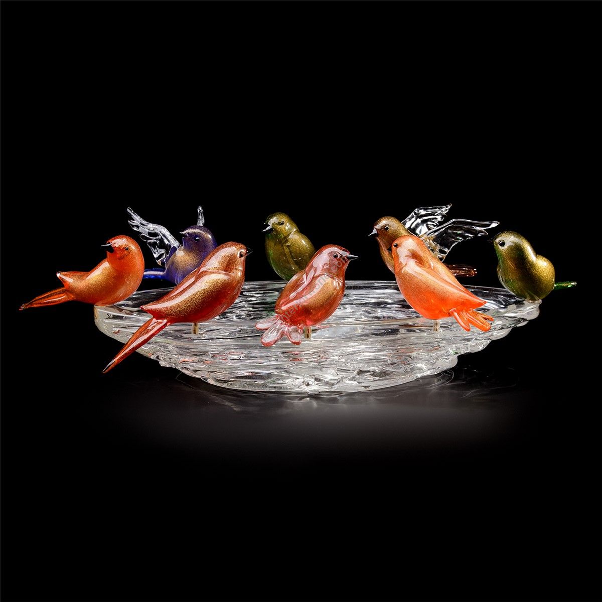 Italian Luxury Lighting / Animal Sculptures / Animals Multicolor Aviary in Murano Glass 6061 1 COL