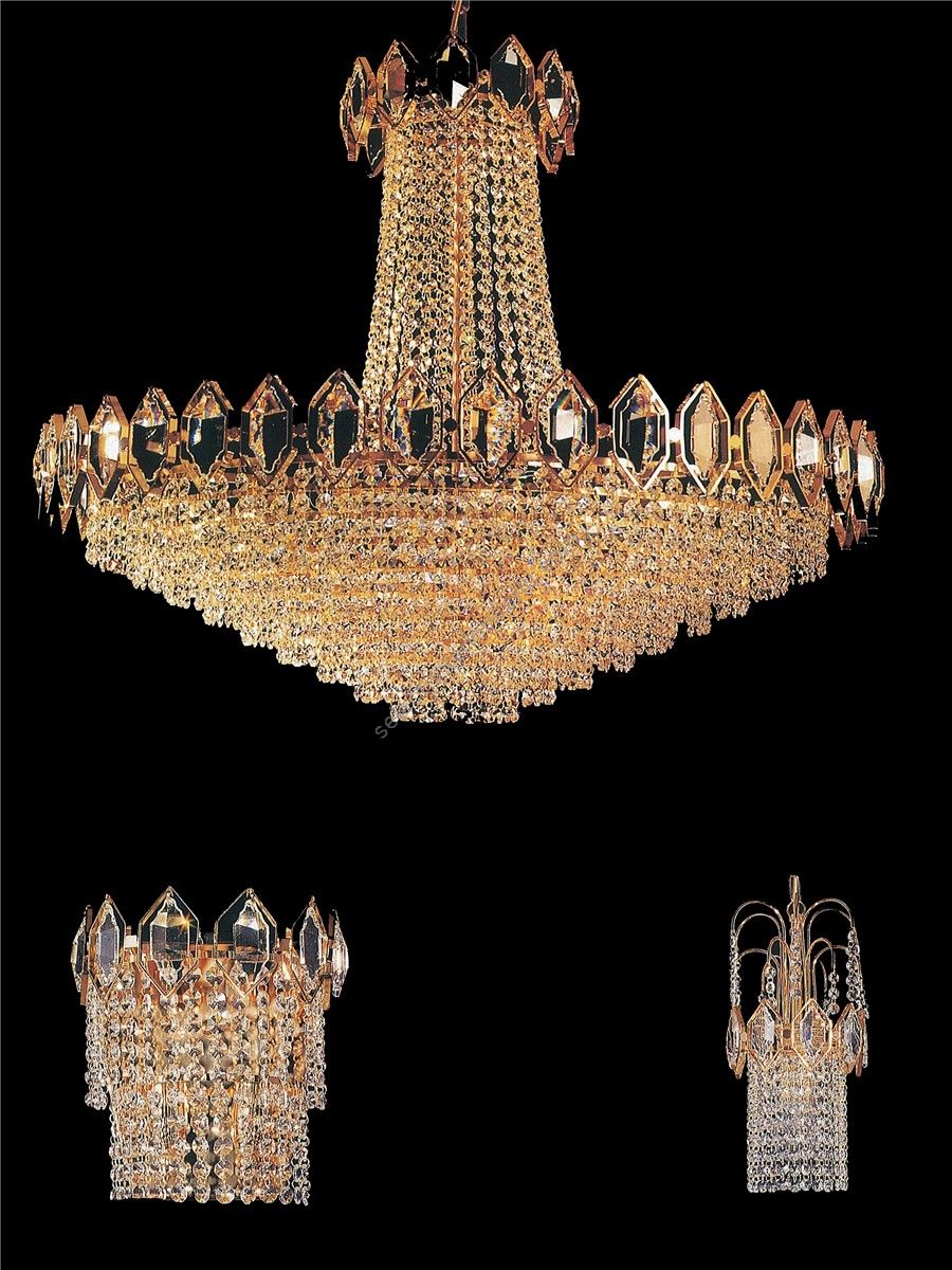 Italian Luxury Lighting / Chandeliers / Empire Amber 18 Lights 8902 090