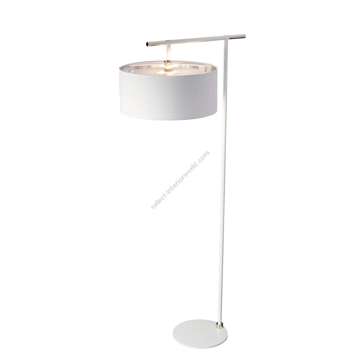 Elstead Lighting / Floor Lamps / Balance 1 Light Floor Lamp - White / Polished Nickel with White Shade