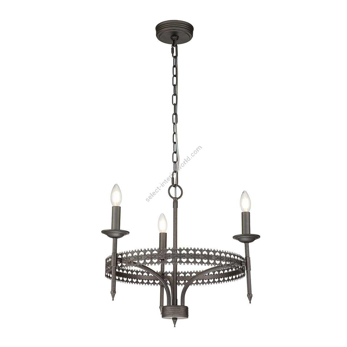 Elstead Lighting / Chandeliers / Crown 3 Light Chandelier - Iron Gate