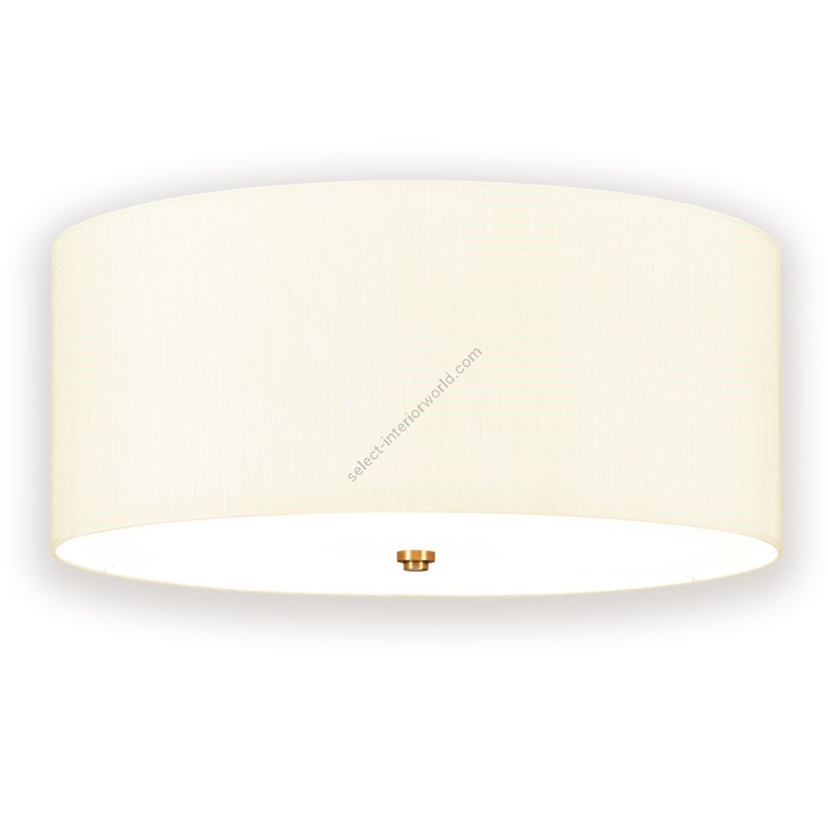 Elstead Lighting / / Fletcher 22"" Flush - Aged Brass with Ivory Shade