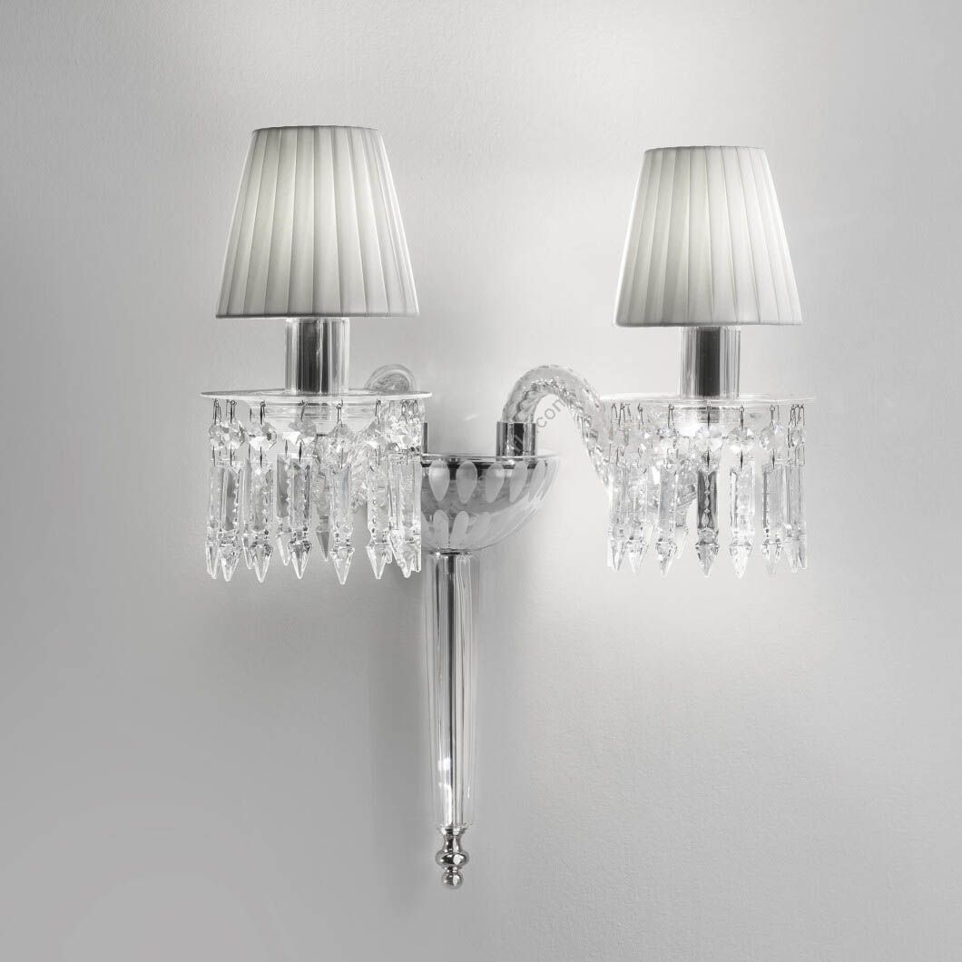 Classic Wall Sconce, 2-Light with Crystal and Glass - Egle 462/AP2 by Italamp