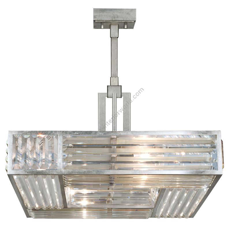 Fine Art Handcrafted Lighting / Square Pendant / Crystal Enchantment 25″ 813040